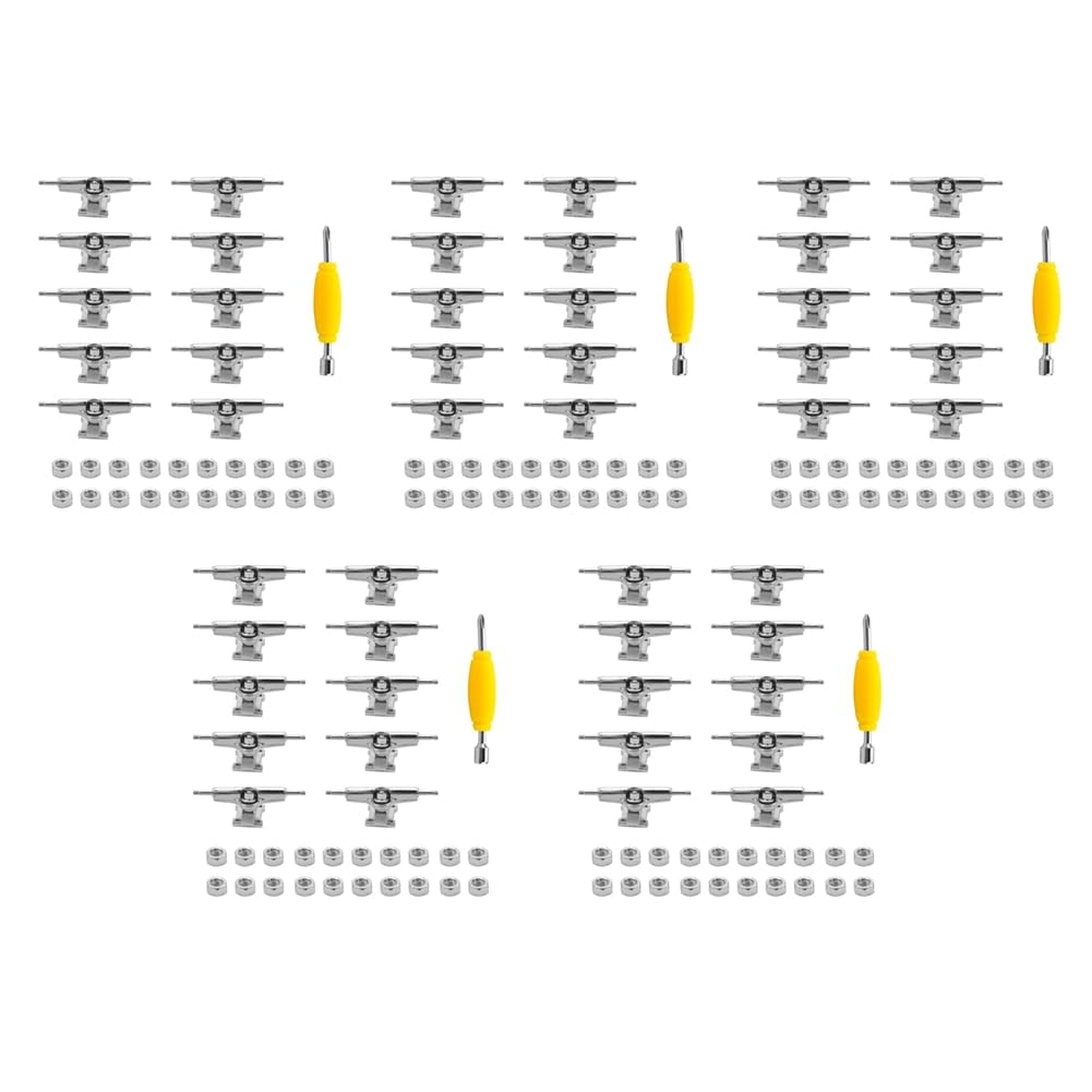 UrbanNest 50 Pcs 29mm Fingerboard Trucks Finger Skateboard Deck with Nuts with Spanner Screwdriver for Finger Skateboards