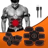 Pro USB Charging Muscle Toner Abdominal Toning Belt Workouts Portable AB Machine EMS Training Home Office Fitness Equipment for Abdomen/Arm/Leg Training Men Women