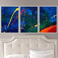 3 Piece Framed Canvas Wall Art Abstract Colorful Pictures Canvas Prints Home Artwork Decoration for Living Room,Bedroom - 16