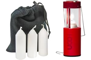 UCO Original Candle Lantern Value Pack with 3 Candles and Storage Bag, Original Size, Powder Coated, Volcano