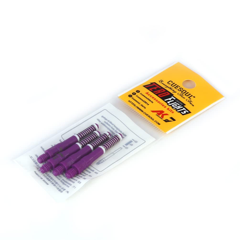 CUESOUL TERO Purple AK7 Dart Shafts Built-in Spring Telescopic, Set of 4 pcs-M(CS-AK7+10)