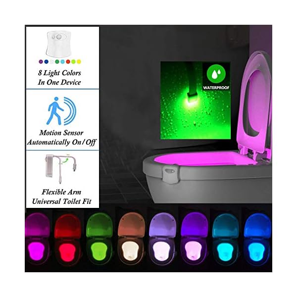 The Original Toilet Night Light Gadget, Fun Bathroom Lighting Add on