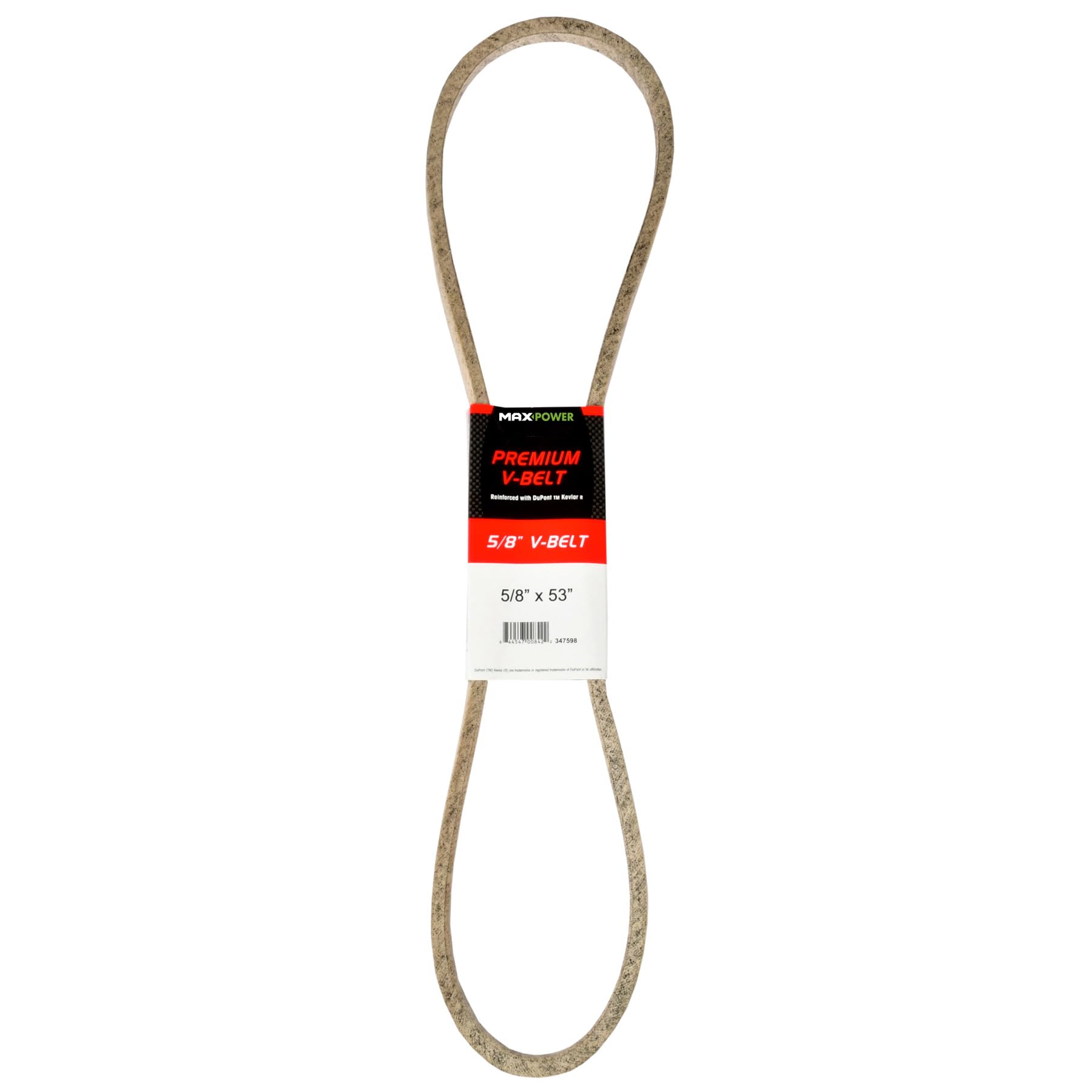 Maxpower 347598 Premium Belt Reinforced with Kevlar Fiber Cords, 5/8" x 53"