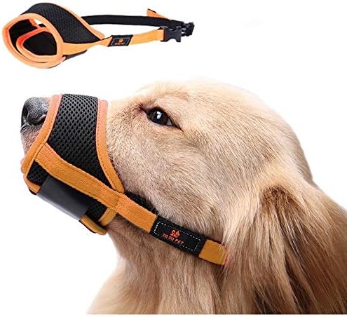 Kud 犬用マスク 口輪 犬用マズル口輪 無駄吠え防止 拾い食い防止 調節可能な口蓋 通気性高 犬の口を保護する 安全 夏 小型犬 中型犬 大型犬 5サイズ