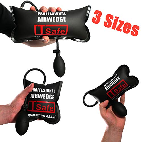 TSafe Commercial Grade Air Wedge Set- 3 Piece Leveling and Alignment Kit- Inflatable Pump Shim