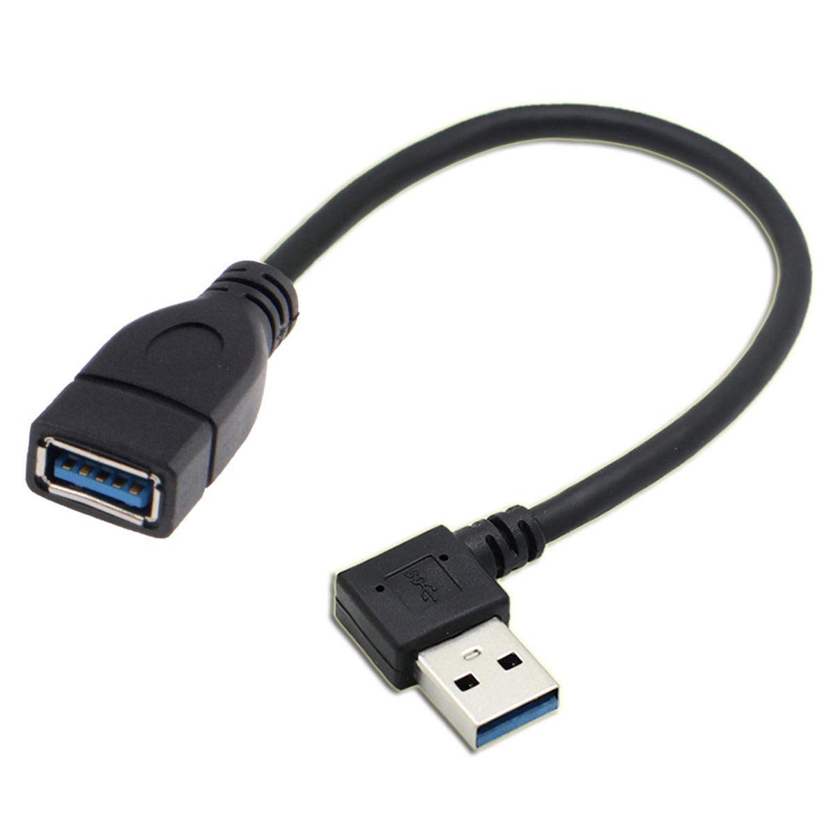 xiwai USB 3.0 Type-A Male to Female Extension Cable 20cm 5Gbps 90 Degree Left Angled