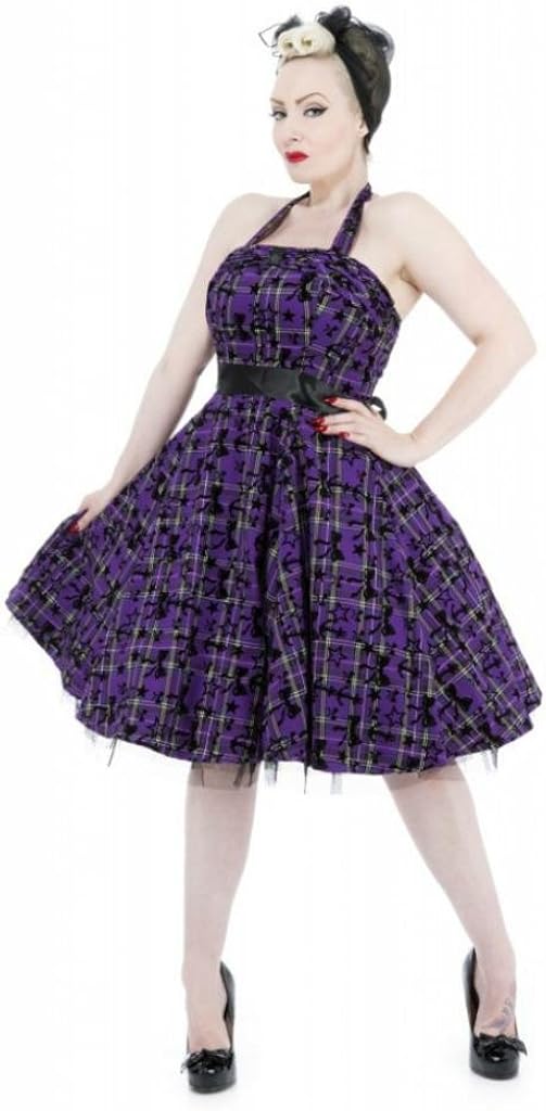 purple tartan dress