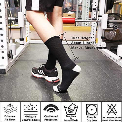 Women\'s Cushion Crew Socks 6-Pairs Wicking Cotton Socks for Women Athletic Socks Size 9-11