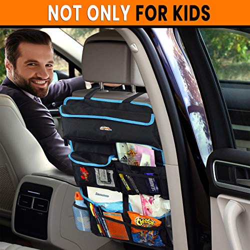 Fancy Mobility Large Car Backseat Organizer - Baby Accessories, Kids Toys & Travel Essentials Holder - Great Storage Bag for Road Trips - Perfect Baby Shower Gift - Large Size 17x 25"