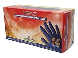 Adenna Hero 14 mil Latex Powder Free Exam Gloves (Blue, Medium) Box of 50