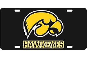 Elite Fan Shop NCAA Mirrored Acrylic License Plate Black