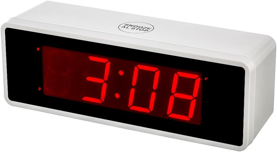 KWANWA LED Digital Alarm Clock con Grande 1.4 '' LED Rosso