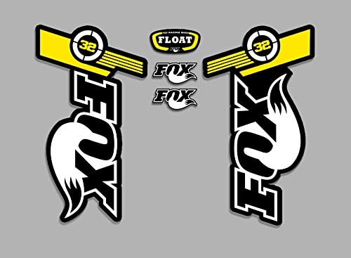 Ecoshirt AJ-CH9I-SO2A Stickers Horquila Fox Fork Float 32 Fdp12 Stickers Aufkleber Decals Autocollants Desivi, Yellow