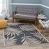 Rugshop Leaf Design Indoor/Outdoor Area Rug 7'10" x 10' Blue