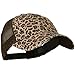Low Profile Canvas Leopard Printed Mesh Cap - Brown OSFM
