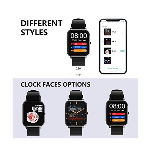 iporachx-Smart-Watch-14-Touch-Screen-Smartwatch-Fitness-Trackers-with-Heart-Rate-Monitor-Waterproof-IP67-Fitness-Watch-Pedometer-Stopwatch-Sleep-Tracker-Smart-Watch-for-Men-Women iporachx Smart Watch, 1.4" Touch Screen Smartwatch, Fitness Trackers with Heart Rate Monitor, Waterproof IP67 Fitness Watch Pedometer Stopwatch Sleep Tracker, Smart Watch for Men Women