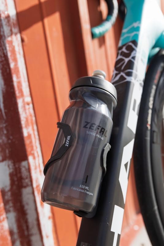 Sense Pro 65 Bidón Bicicleta Negro Ahumado - Botella Ciclismo - Bidón MTB/Bici Montaña o Bicicleta de Carretera - Negro Ahumado, 650ml, 79g - Fabricado en Francia