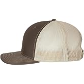 Richardson 112 Hat Structured Classic Trucker Snapback Cap, Adjustable, Brown/Khaki