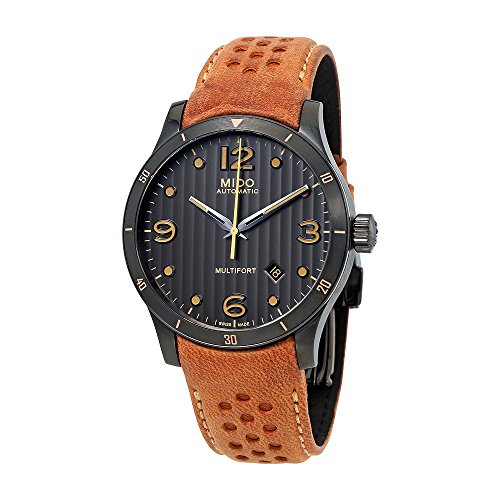 Mido Multifort Gent M025.407.36.061.10 Grey / Brown Leather Analog Automatic Men's Watch