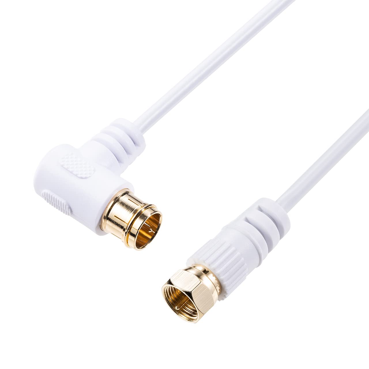 サンワダイレクト アンテナケーブル 5m 極細 4K/8K/BS/CS/地デジ対応 S-2.5C-FB L字 ネジ式 ホワイト 500-AT001-5W の商品画像