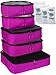 Bago Packing Cubes for Suitcases & Travel Bags - 8Pcs Luggage & Suitcase Organizer Bags Set - Compression Packing Cubes for Travel Organizer - 5 Cubes plus 3 Sealed ZipBags (Pink)