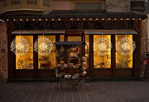 Wellerly Fairy String Lights, 2 Pack 8 Modes 198 LED Fireworks Starburst Dandelion Fairy Lights Battery Operated DIY Hanging Remote Control Waterproof Decorative Sliver Wire for Party - Warm White - Thumbnail 6