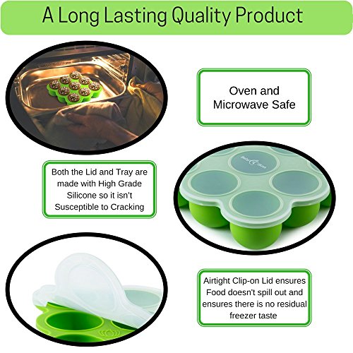 image for Baby Bliss Silicone Baby Food Freezer Storage Tray - Clip-On Silicone 