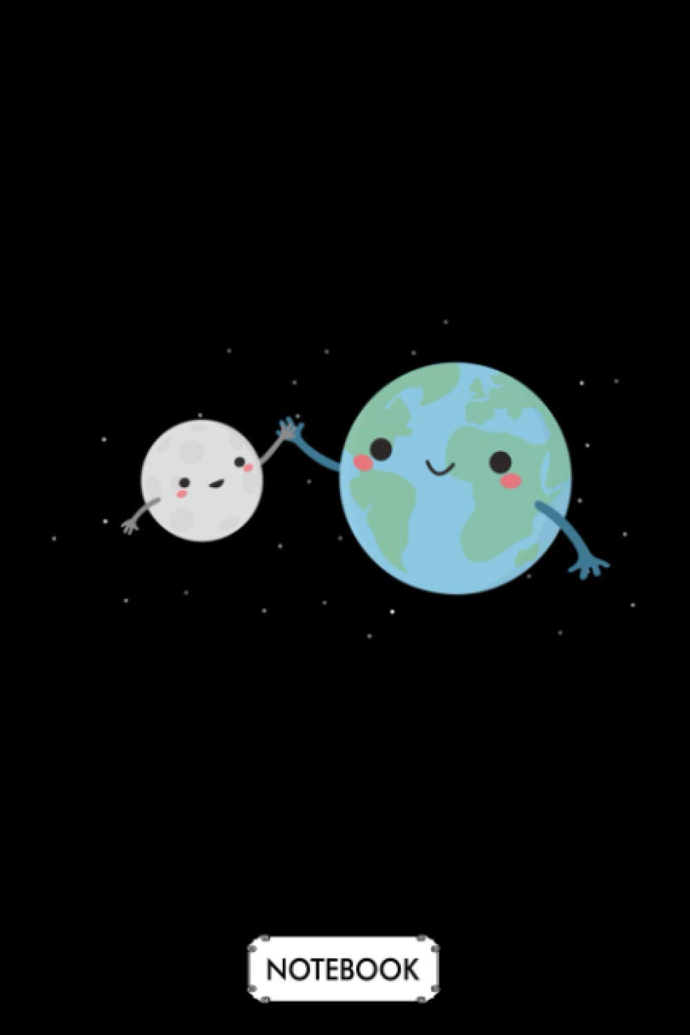 Cute Earth And Moon Notebook: Diary, Matte Finish Cover, Lined College Ruled Paper, 6x9 120 Pages, Journal, Planner