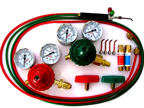 Devardi Glass Jewelers' Micro Torch Kit w/ 2" Regulators, Flash Arrestors, 5 tips, For Refillable Tanks