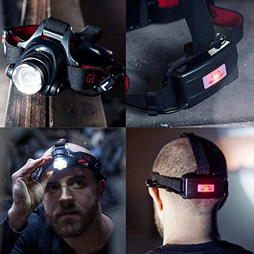 GearLight LED Headlamp Flashlight S1000 - Powerful Broadbeam Camping and Outdoor Headlamps - Construction Hardhat Compatible Safety Head Lamp Light