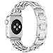 VOMA Bling Bands Compatible For Apple Watch Band 42mm 44mm iWatch Series 5/4/3/2/1, Diamond Rhinestone Stainless Steel Metal Jewelry Bracelet Bangle Wristband Strap(Chain Silver 42mm 44mm)
