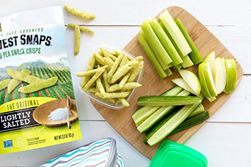 Harvest Snaps Green Pea Snack Crisps, Lightly Salted, 3.3-Ounce Bag (Pack of 12), Deliciously baked and crunchy veggie snacks with plant protein and fiber
