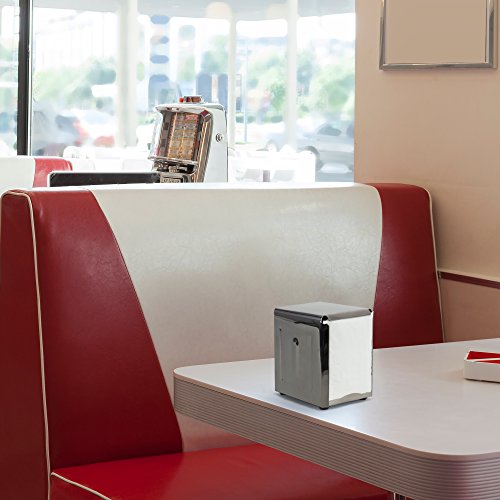 Back of House Ltd. Commercial Spring-Load Stainless Steel Low-Fold Napkin Dispenser for Restaurants, Diners, & Home Use