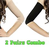 Adecco LLC 2 Pair Slimming Compression Arm Shaper Helps Tone Shape Upper Arms Sleeve