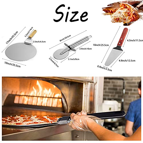 Pizza Peel 10 Inch Stainless Steel Pizza Paddle and Turner with Long