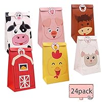 Farm Animal Candy Bags Barnyard Party Favor Treat Goody Gift Bags for Farm Theme Birthday Party Classroom Baby Shower Supplies