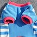 Mikey Store Pet Dog Clothes Soft Thickening Warm Stripe Polar Fleece Winter Clothes (Blue, XS)