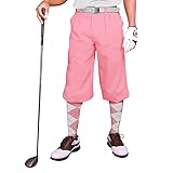 Golf Knickers Pink Cotton (Plus Fours) for Men