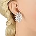 EVER FAITH Women's Cubic Zirconia Elegant Bridal Floral Leaf Pierced Stud Earrings