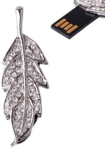 LHN® 8GB Crystal Leaf USB 2.0 Flash Drive (Silver)