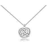 BNQL Pretzel Necklace Pretzel Lover Knot Foodie Gift Sister Gift Mothers Gifts From Daughter Pretzel Food Necklace