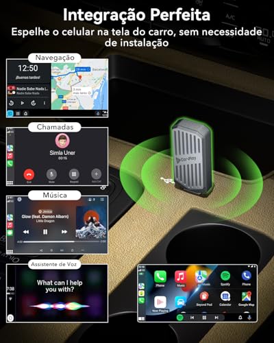Adaptador Wireless CarPlay e Android Auto Stage LinkFree, Compatível Apenas com Veículos com CarPlay Original via Cabo, Converte CarPlay com Fio em Sem Fio, Plug & Play USB-C/USB