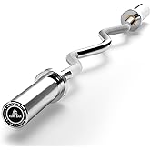 LIONSCOOL 2-Inch EZ Curl Bar, Olympic Barbell for Bicep, Tricep Curls | Rows, Deadlifts, Weightlifting, Strength Training Curling Bar, 350LBS/700LBS Weight Capacity, Chrome, Black, Silver, Golden