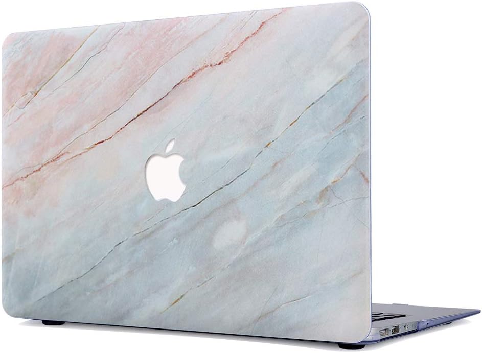 Gusumi Rubberized Plastic Case Hard Shell Cover for MacBook Air 13 Inch (Model: A1369 and A1466), Granite Marble