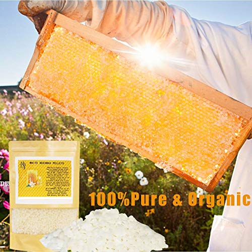 Asama White Beeswax Pellets 5 lb (80 oz), Pure, Natural, Cosmetic Grade