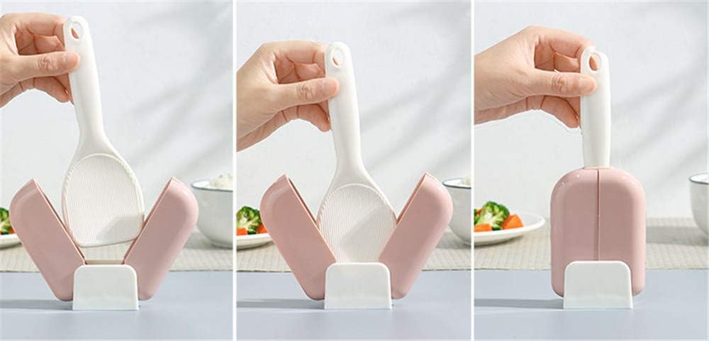 Qwess Kuche Reis Loffel Aufbewahrungsregal Kunststoff Kann Automatisch Offnen Und Schliessen Sie Den Reisloffel Mit Box Staub Abdeckung Set Nach Hause Reis Loffel Rosa Amazon De Kuche Haushalt