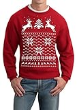 Skip N' Whistle Adult Ugly Christmas Sweater Reindeer In Snow Pullover Sweatshirt