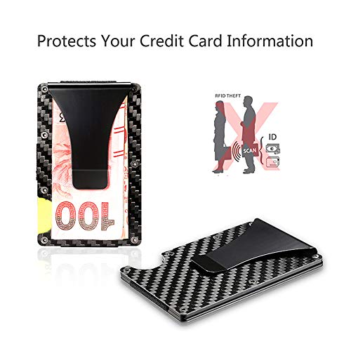 Credit Card Holder?, Maserfaliw Slim Carbon Fiber Credit Card Holder RFID Blocking Metal Wallet Money Clip Gift, A Must-Have Tool For Home, Can Be Used As A Holiday Gift. - Thumbnail 2