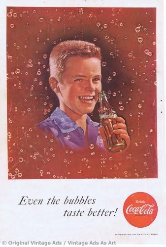 1956 Coke "even the bubbles taste better" kid Vintage Ad