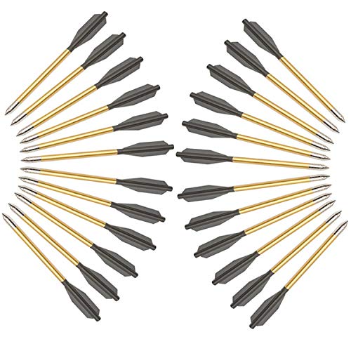 KingsArchery Crossbow Arrows Aluminum (24 Pack) 6 inch bolts in Black and Gold for Hunting Crossbow Pistol Precision Target Arrow Warranty - Thumbnail 2